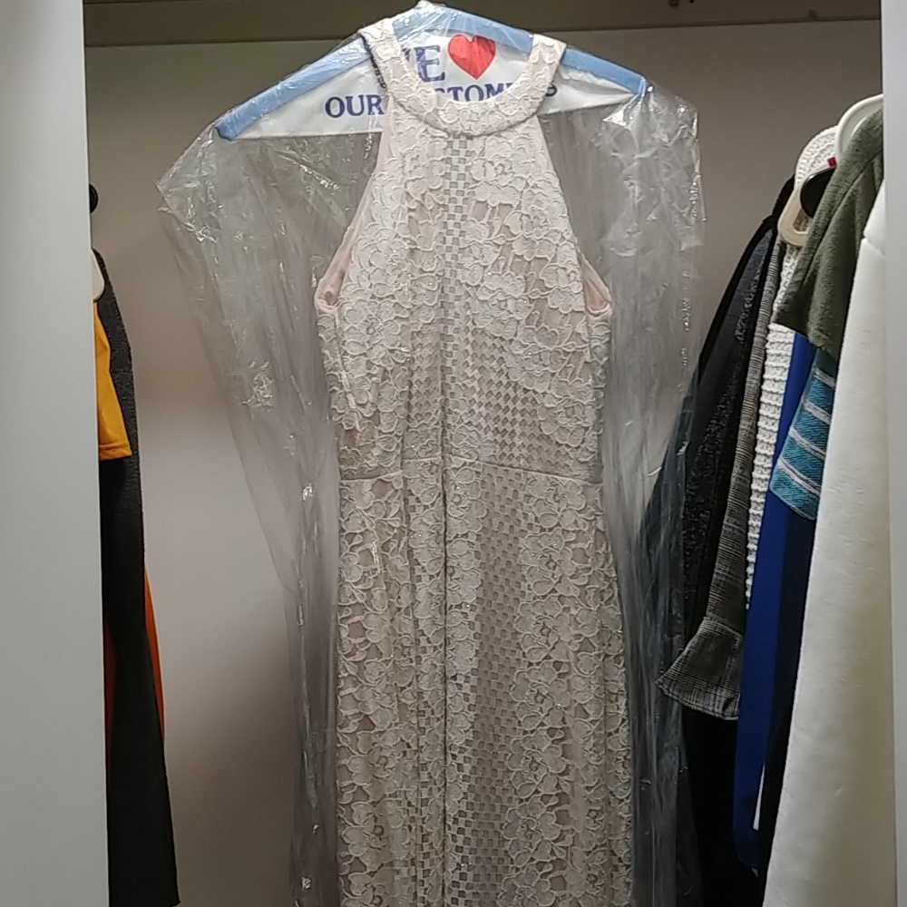 Cream lace formal dress